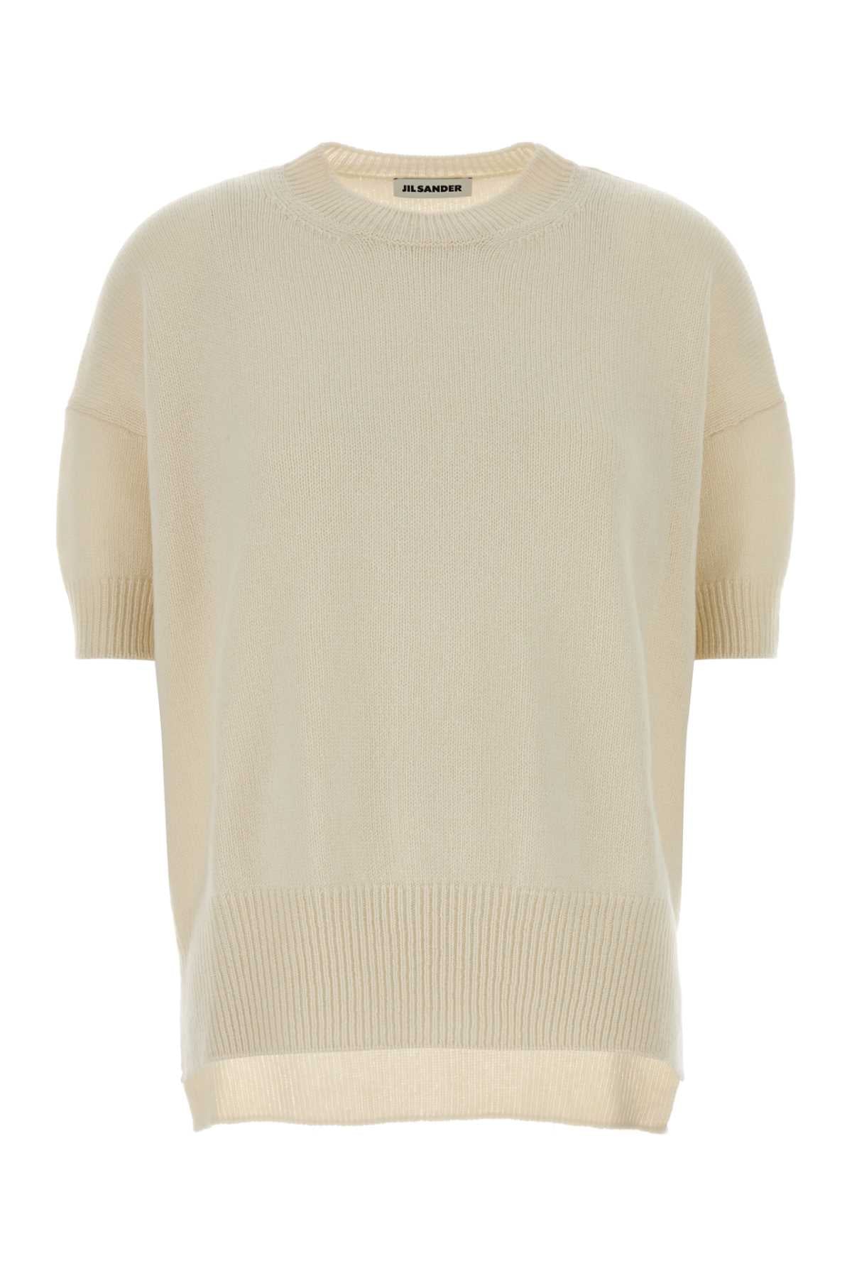 Jil Sander Women Ivory Cashmere Sweater