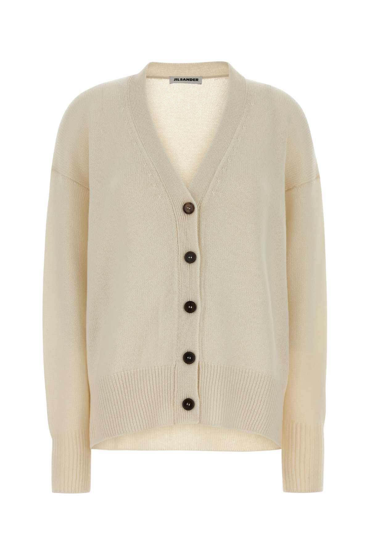 Jil Sander Women Ivory Cashmere Oversize Cardigan