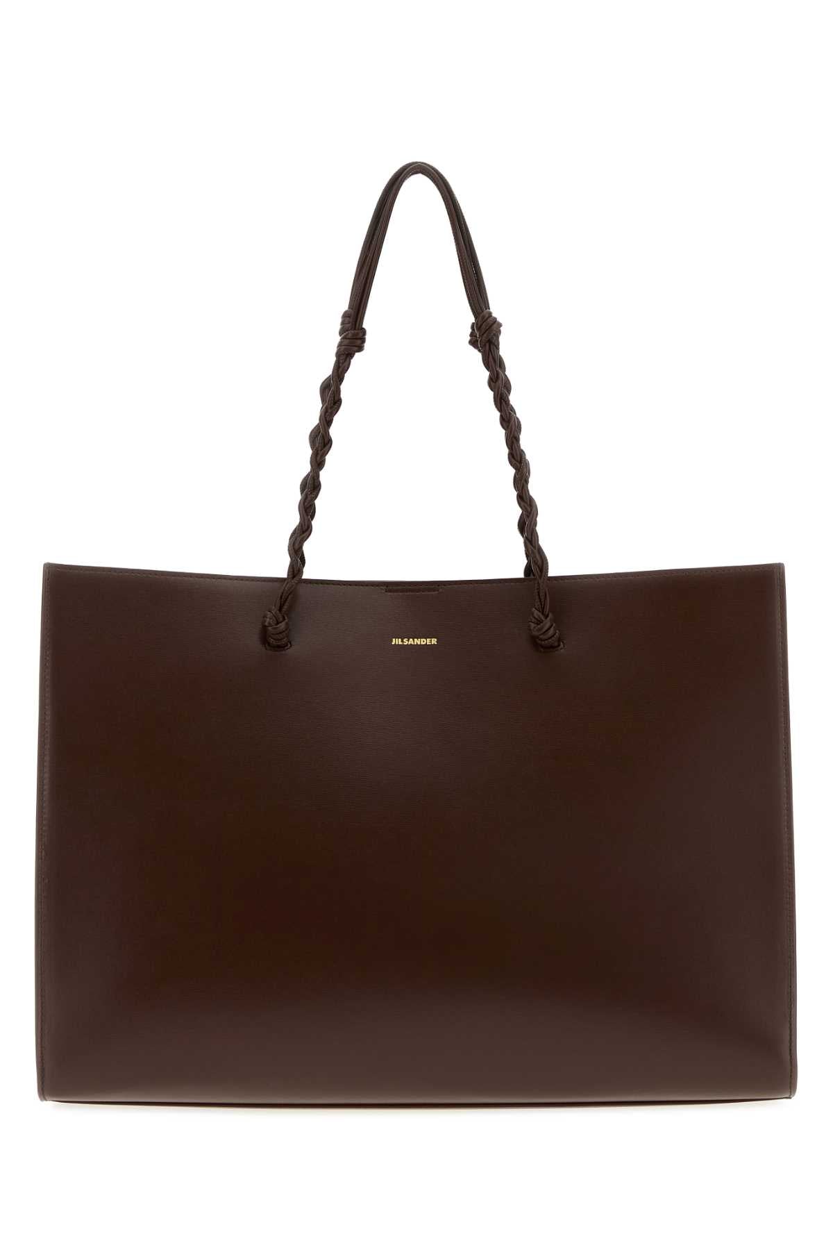 Jil Sander Women Chocolate Leather Tangle Shopping Bag