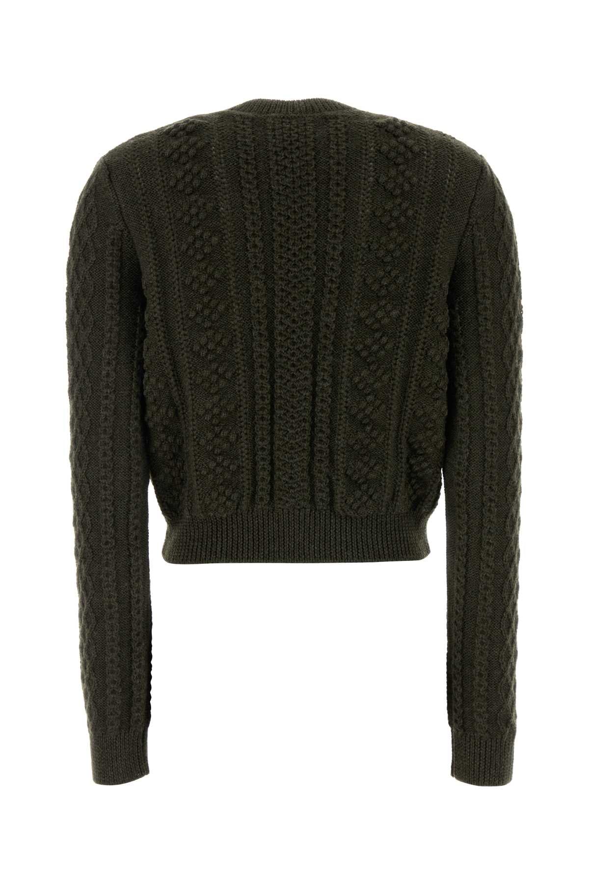 Jil Sander Women Dark Green Wool Sweater