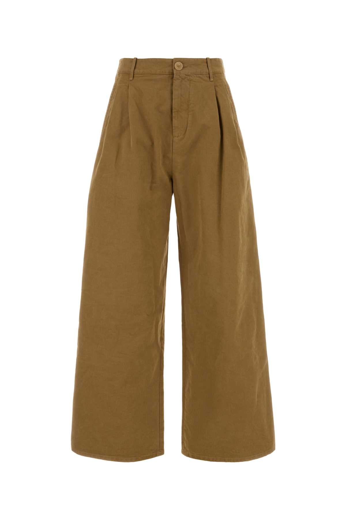 Jil Sander Women Camel Cotton Wide-Leg Pant
