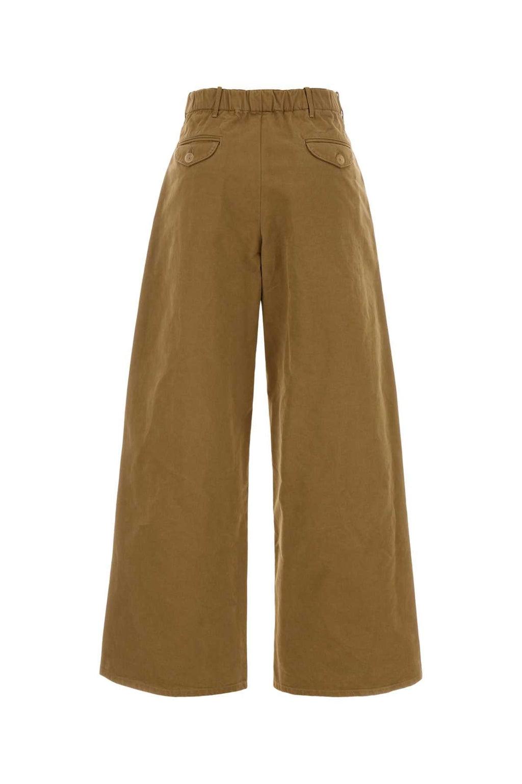Jil Sander Women Camel Cotton Wide-Leg Pant