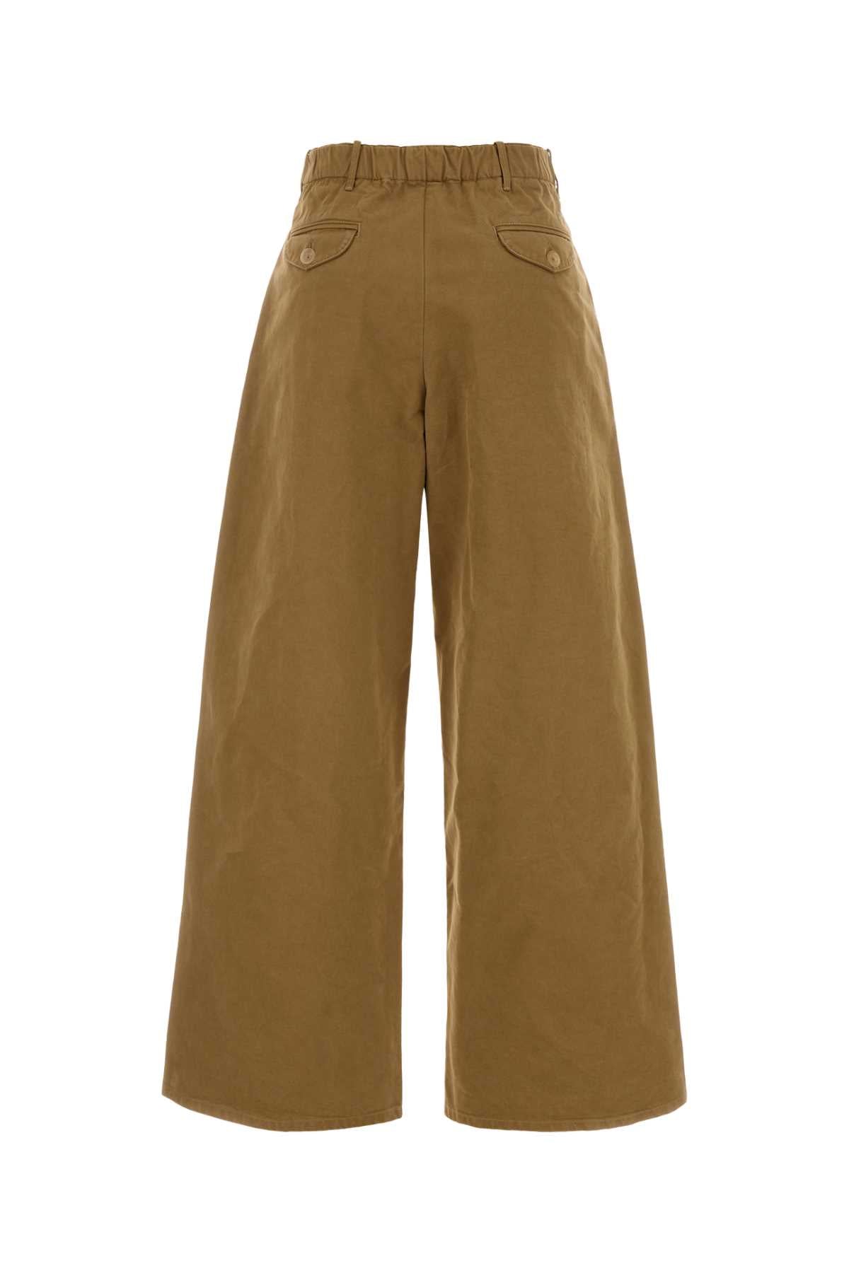 Jil Sander Women Camel Cotton Wide-Leg Pant