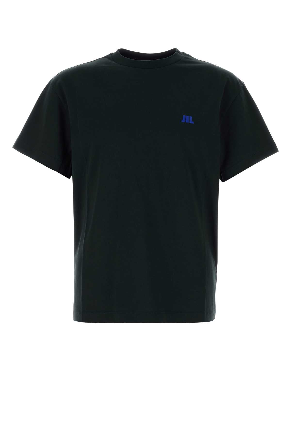 Jil Sander Men Black Cotton T-Shirt