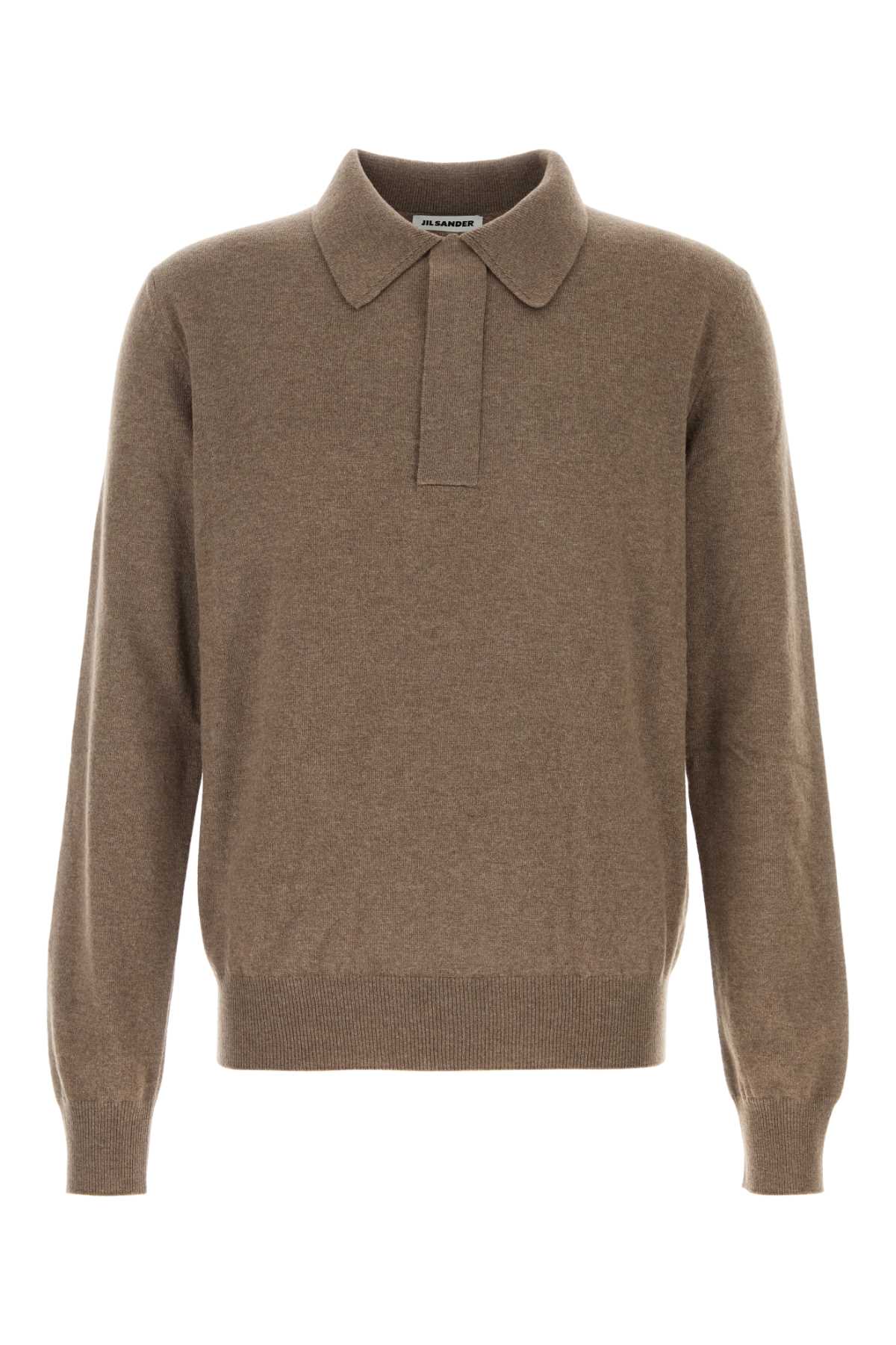Jil Sander Men Mud Wool Polo Shirt