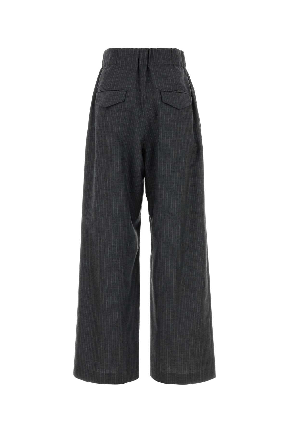 Jil Sander Women Embroidered Wool Wide-Leg Pant