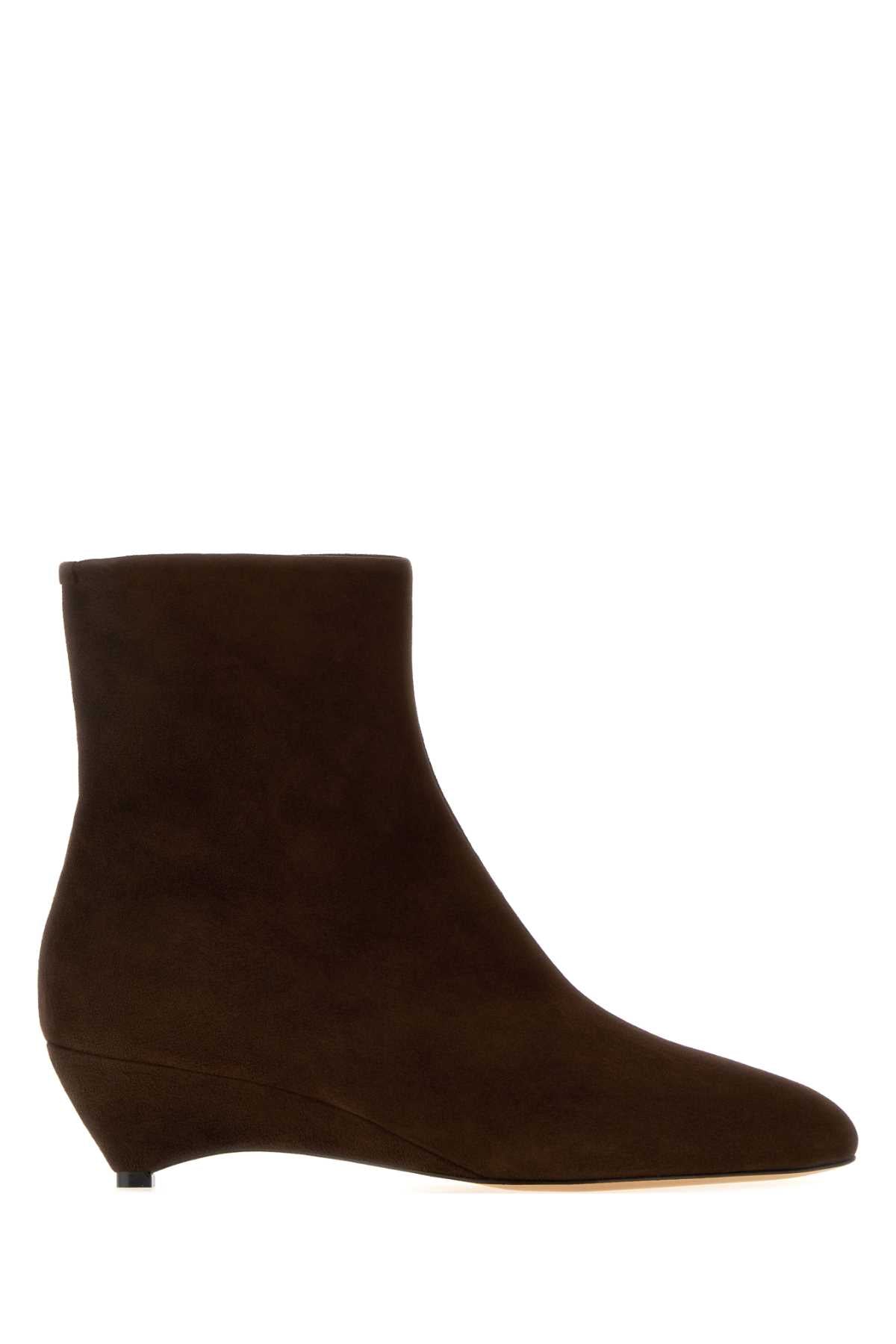 Jil Sander Women Brown Suede Ankle Boots