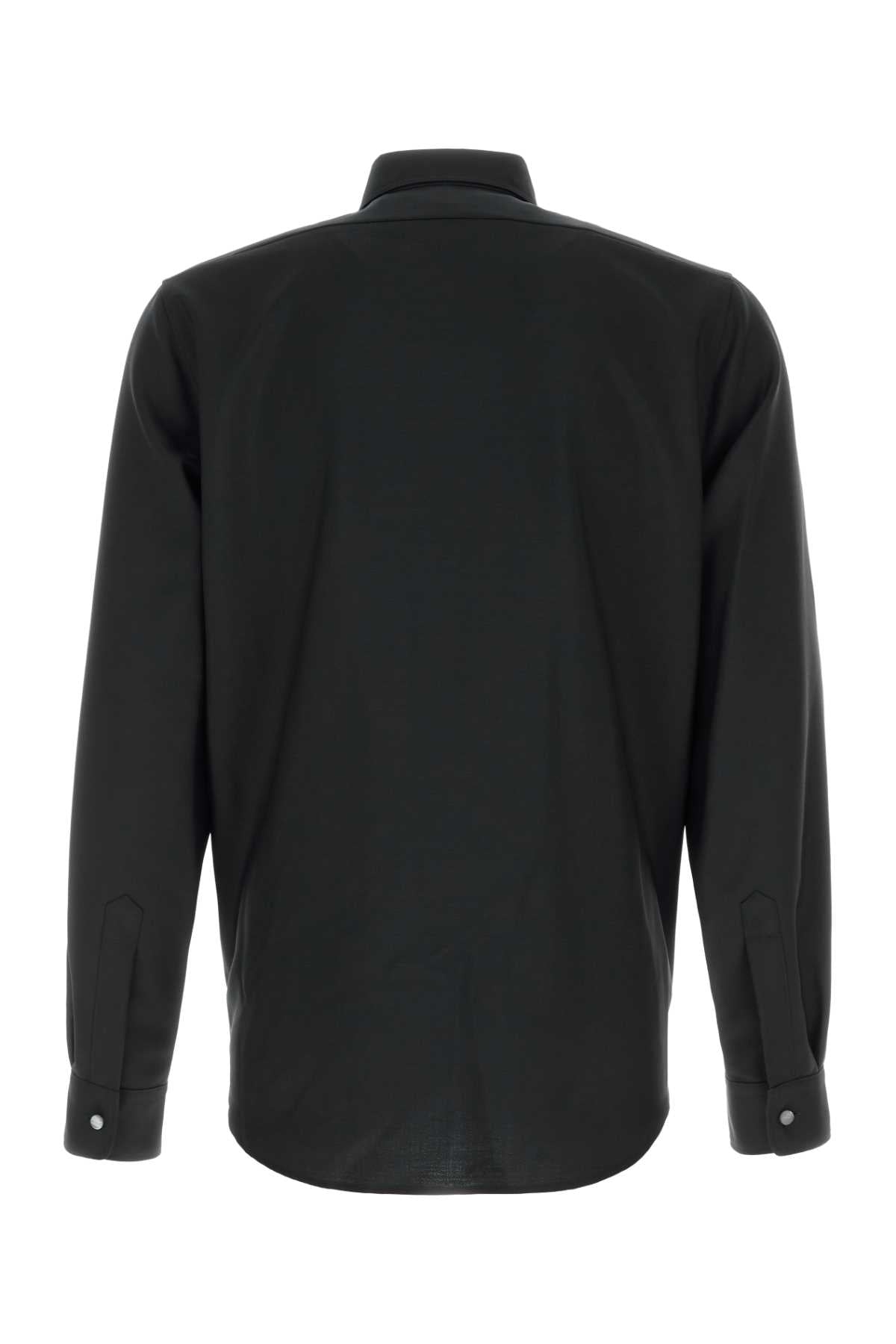 Jil Sander Men Black Wool Blend Shirt
