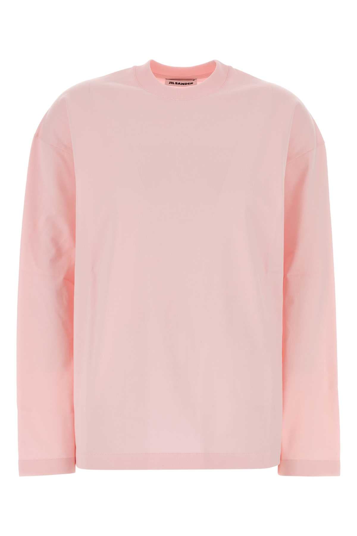 Jil Sander Women Pink Cotton T-Shirt
