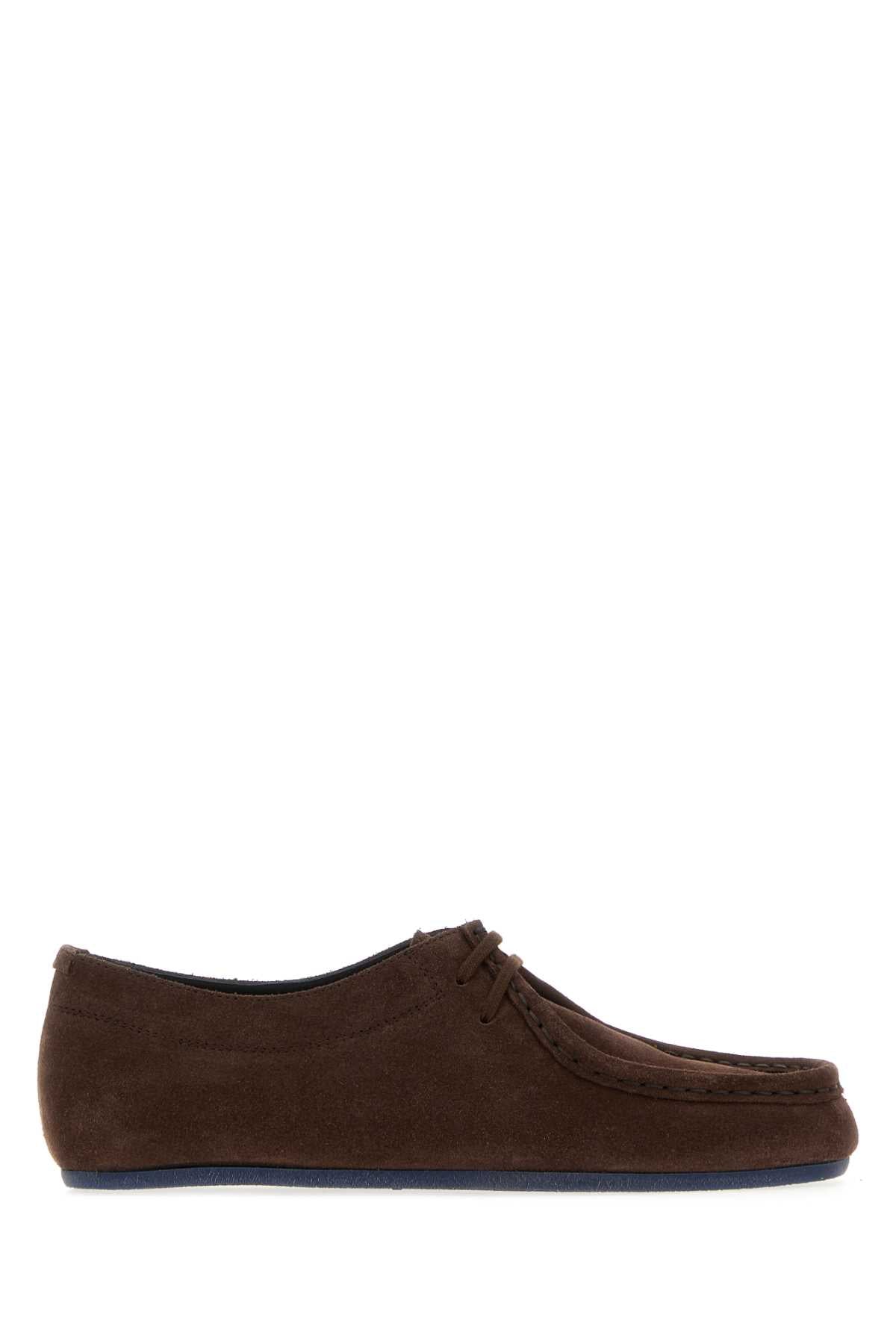Jil Sander Women Brown Suede Hood Lace-Up Shoes
