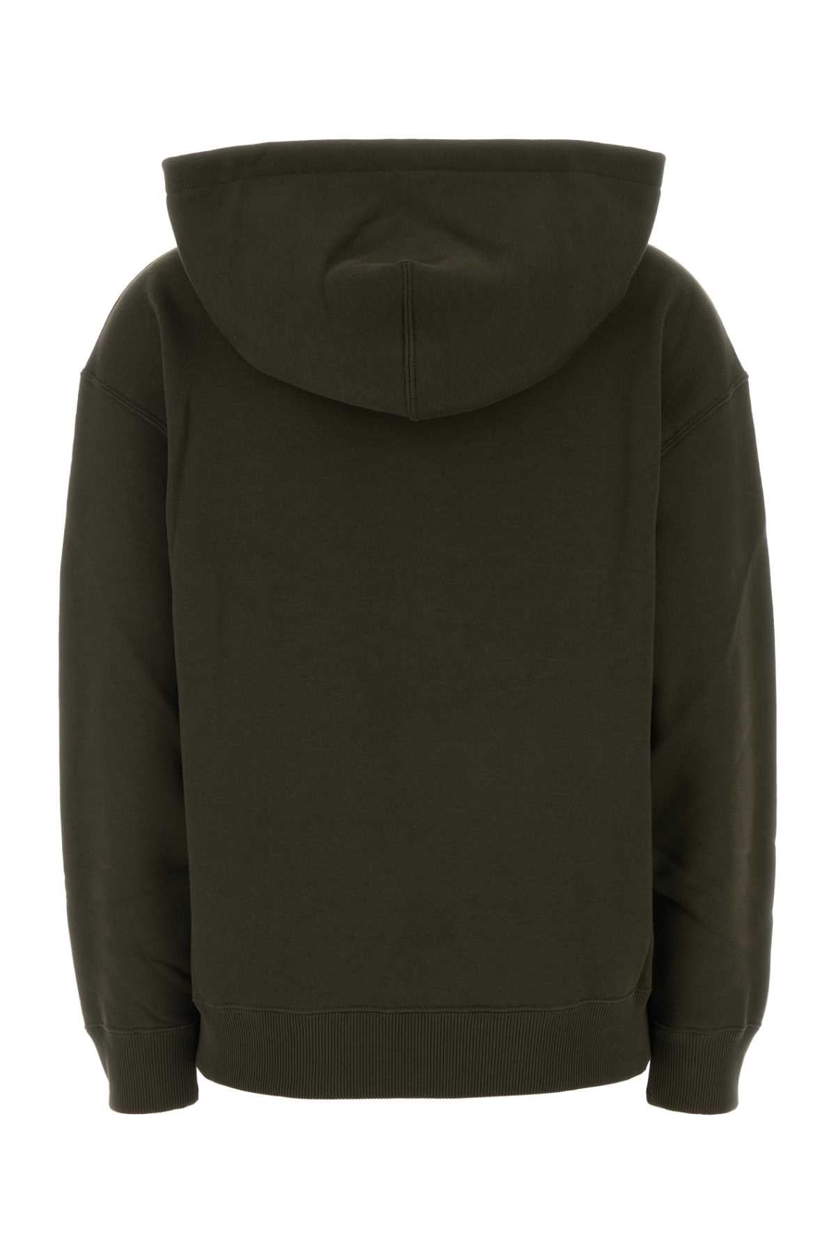 Jil Sander Women Olive Green Cotton Sweatshirt