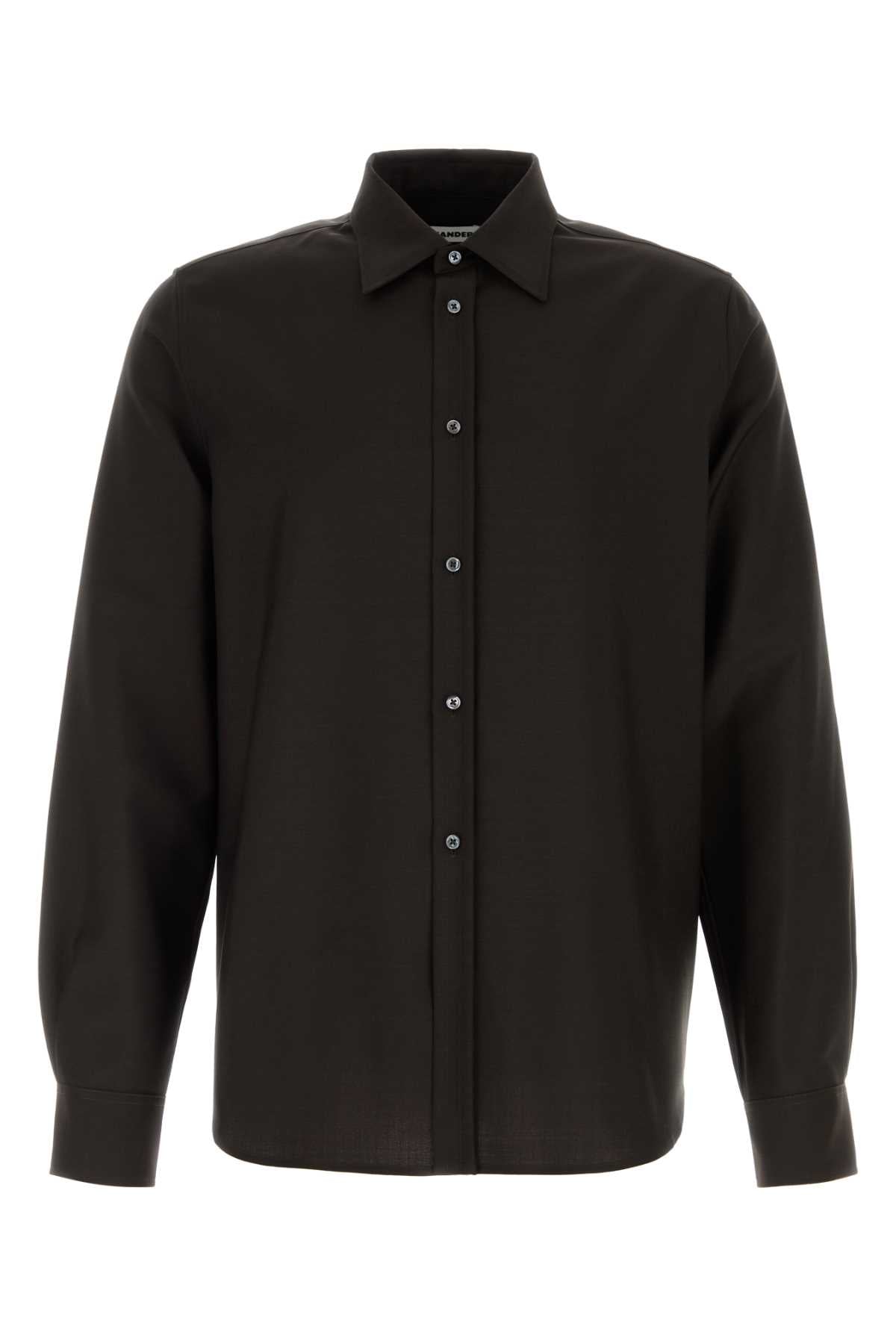 Jil Sander Men Chocolate Wool Blend Shirt