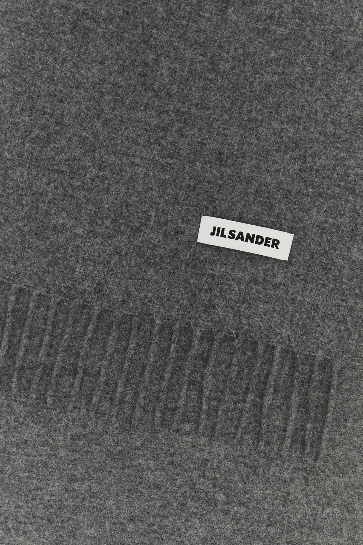 Jil Sander Men Dark Grey Wool Scarf