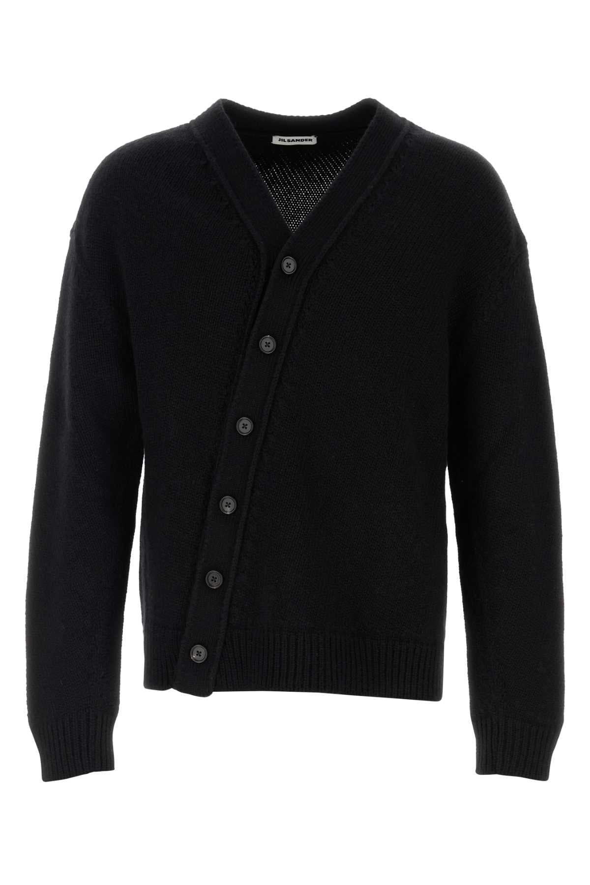Jil Sander Men Black Wool Blend Cardigan