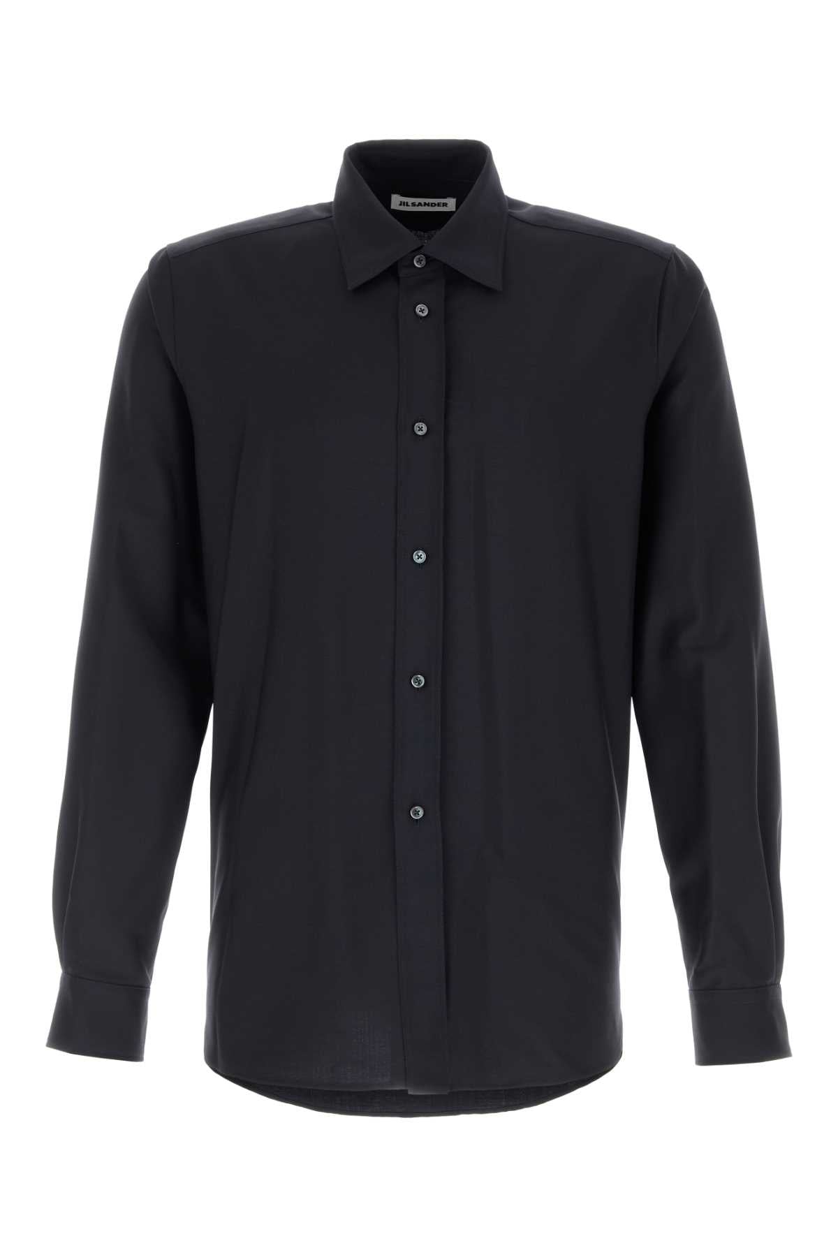 Jil Sander Men Midnight Blue Wool Blend Shirt