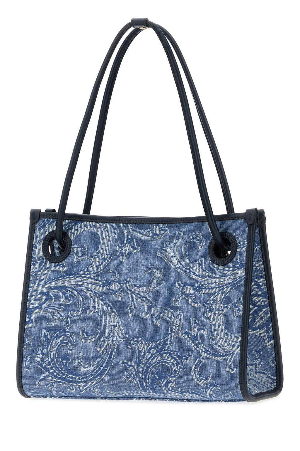 Etro Women Embroidered Denim Small Eyes Shopping Bag