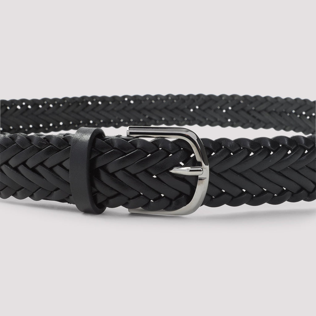 Giorgio Armani Woven Leather Belt Men