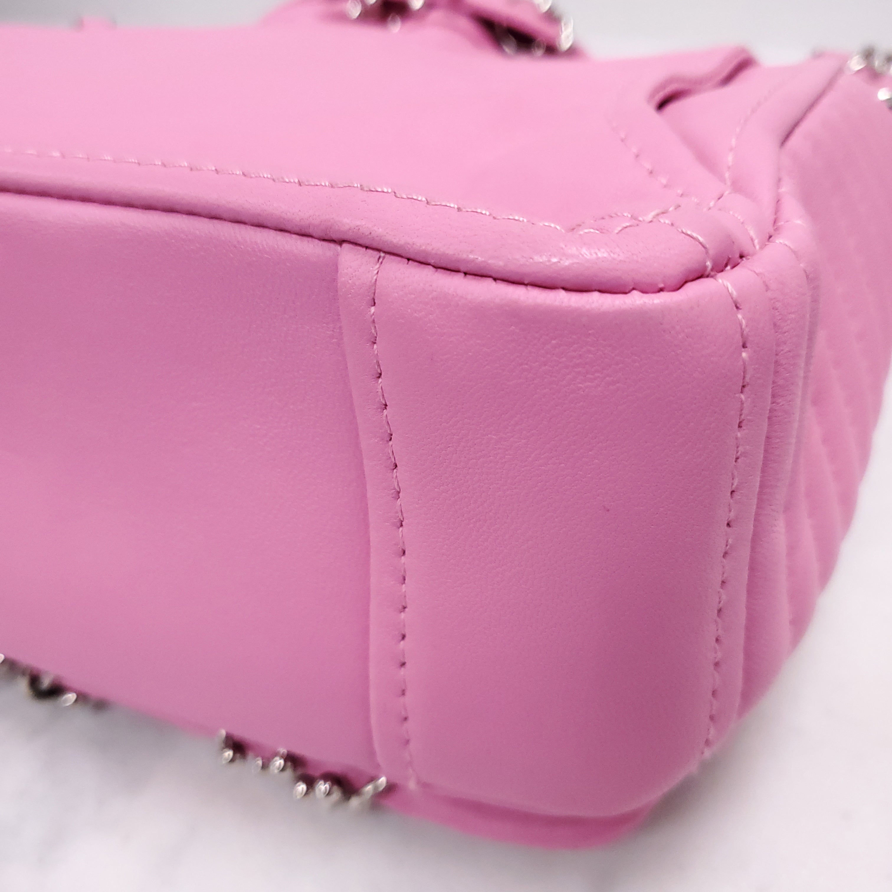 MOSCHINO PINK BIKER JACKET PIERCING SHOULDER BAG