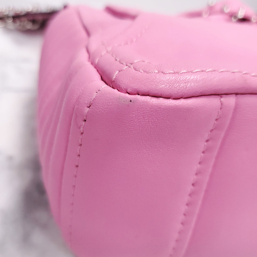 MOSCHINO PINK BIKER JACKET PIERCING SHOULDER BAG