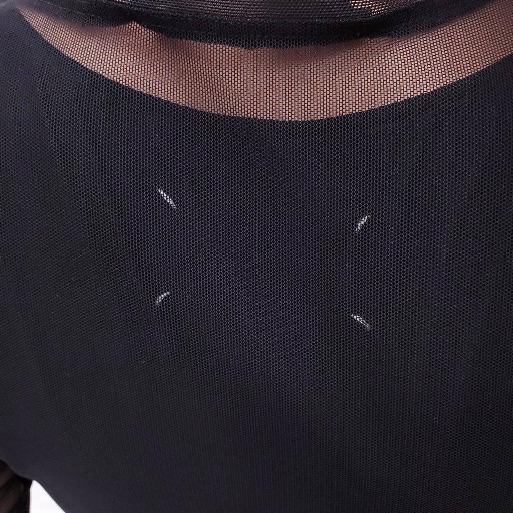SID NEIGUM STRETCH MESH PEARL EMBELLISHED TOP - SIZE XS