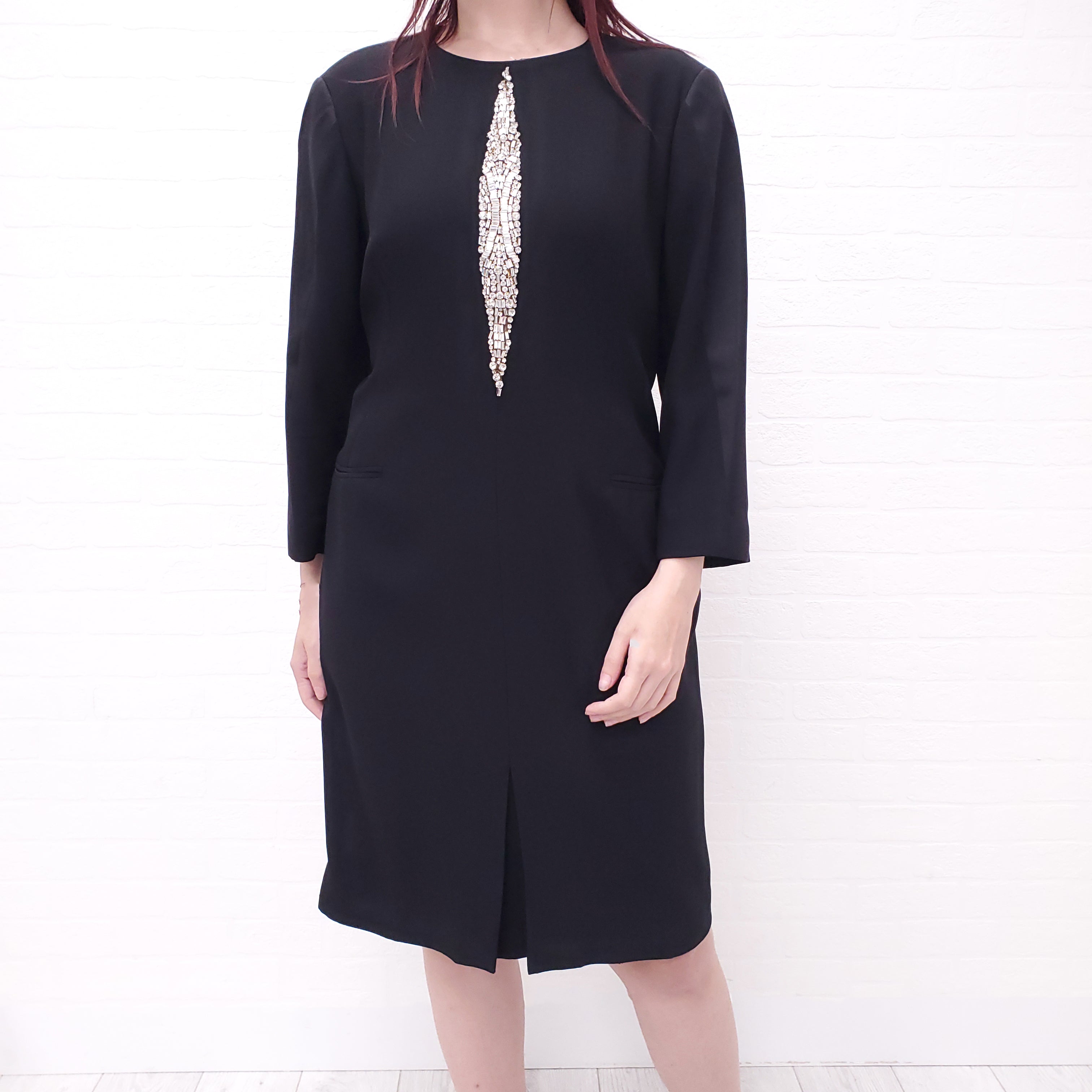 ALEXANDER MCQUEEN DRESS WITH SILVER DETAIL - SIZE 46