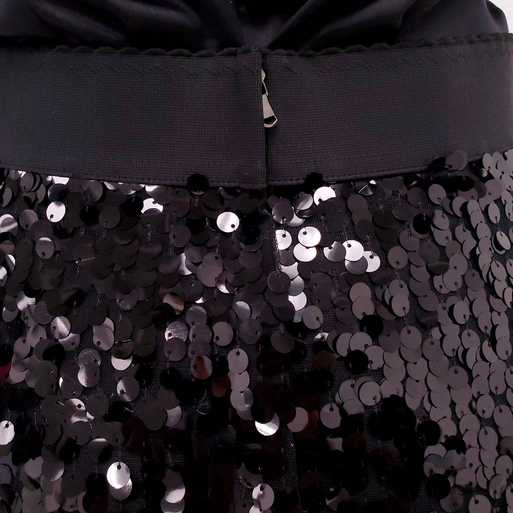 DOLCE & GABBANA BLACK SEQUIN SKIRT - SIZE 42