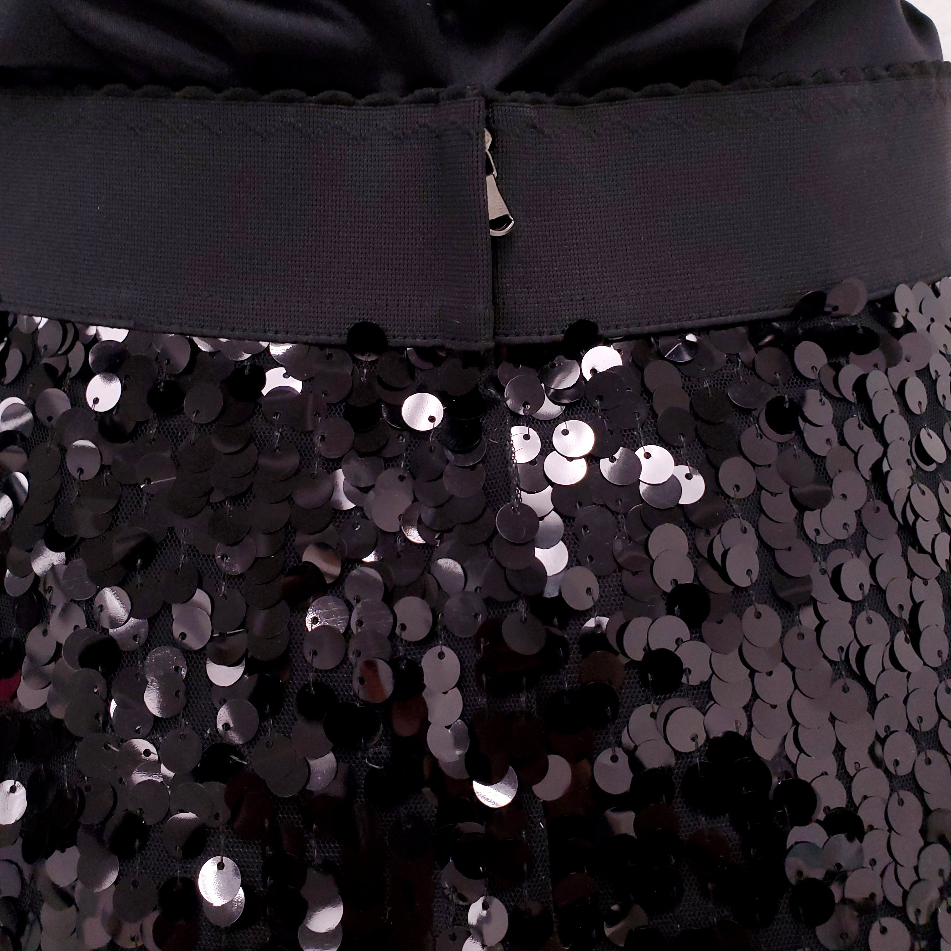DOLCE & GABBANA BLACK SEQUIN SKIRT - SIZE 42