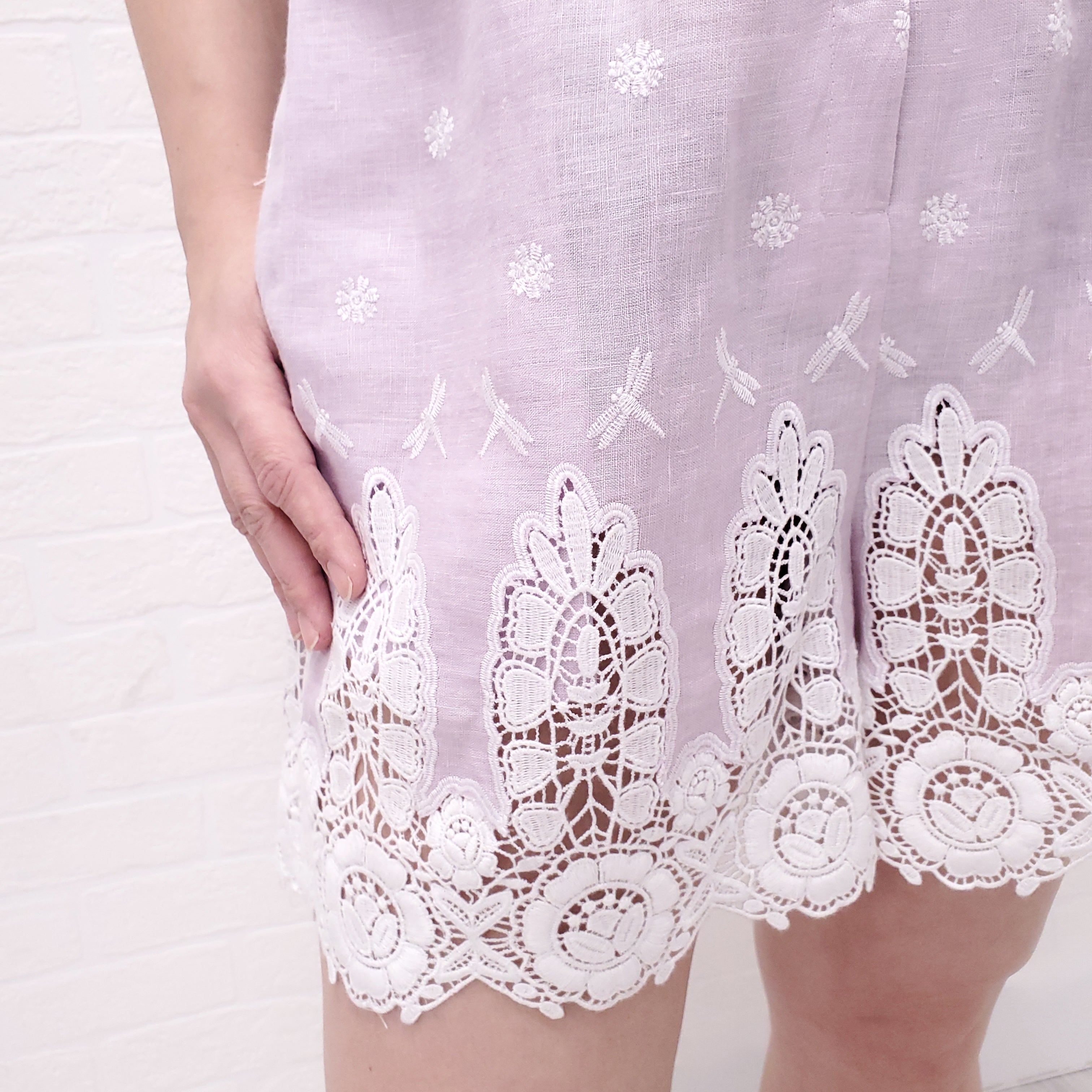 MIGUELINA CHARLI DRAGONFLY EMBROIDERED PURPLE ROMPER ($930) - SIZE XS