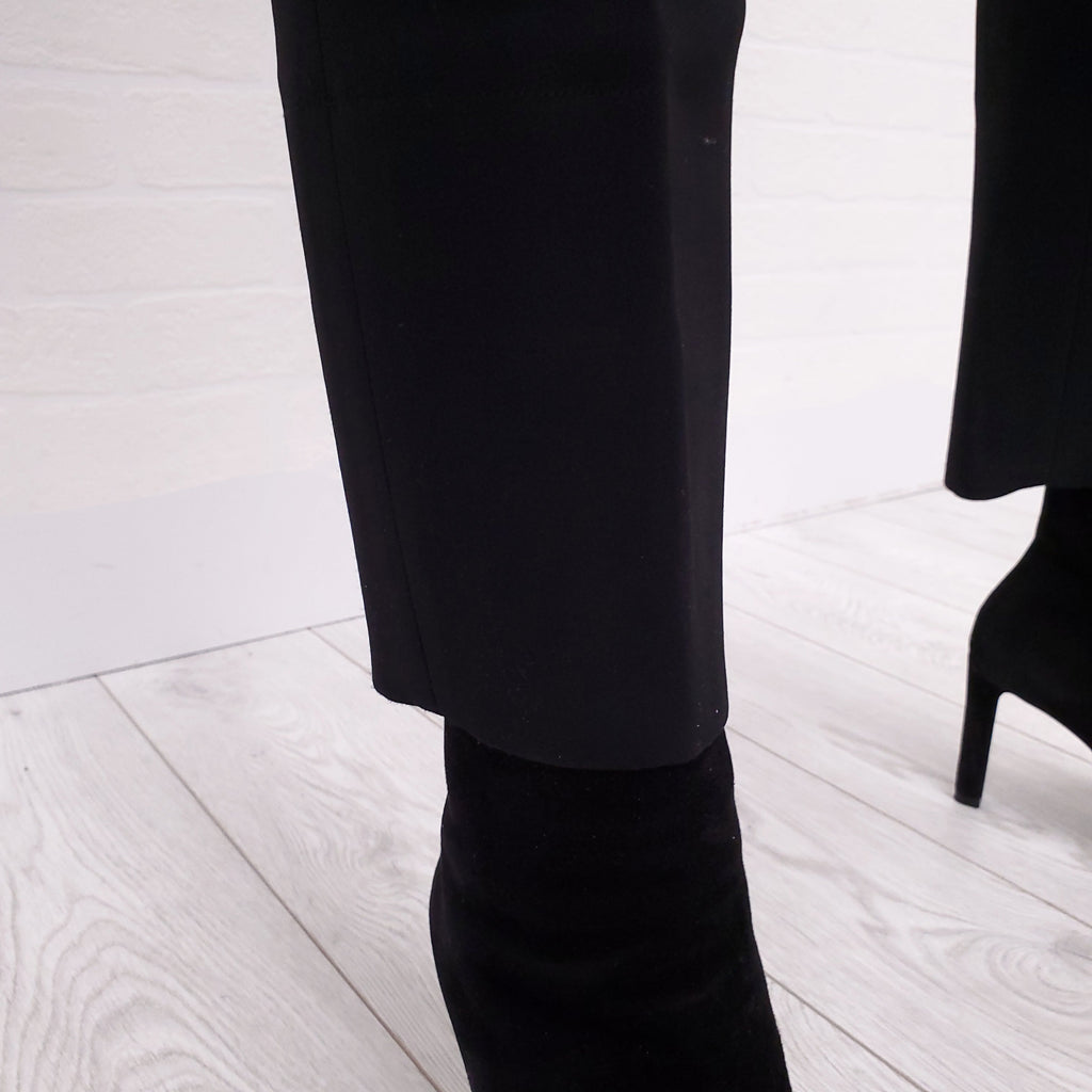 ROLAND MOURET BLACK JUMPSUIT WITH VELVET - SIZE 6