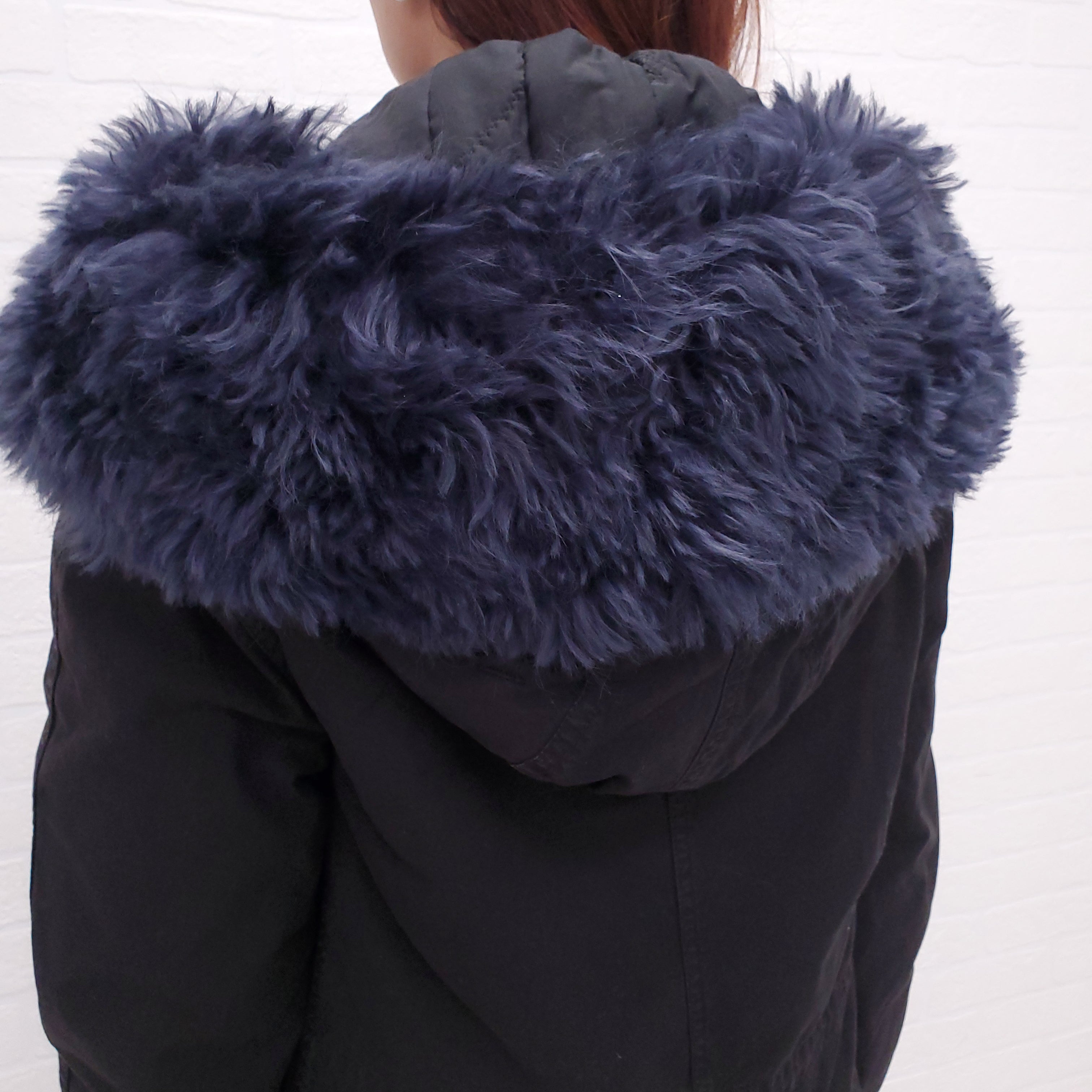 MR & MRS COAT WITH BLUE FUR - SIZE XS