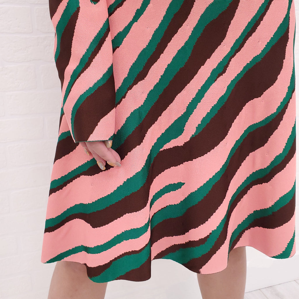 CHRISTIAN DIOR MULTI-COLOUR KNIT DRESS - SIZE 38
