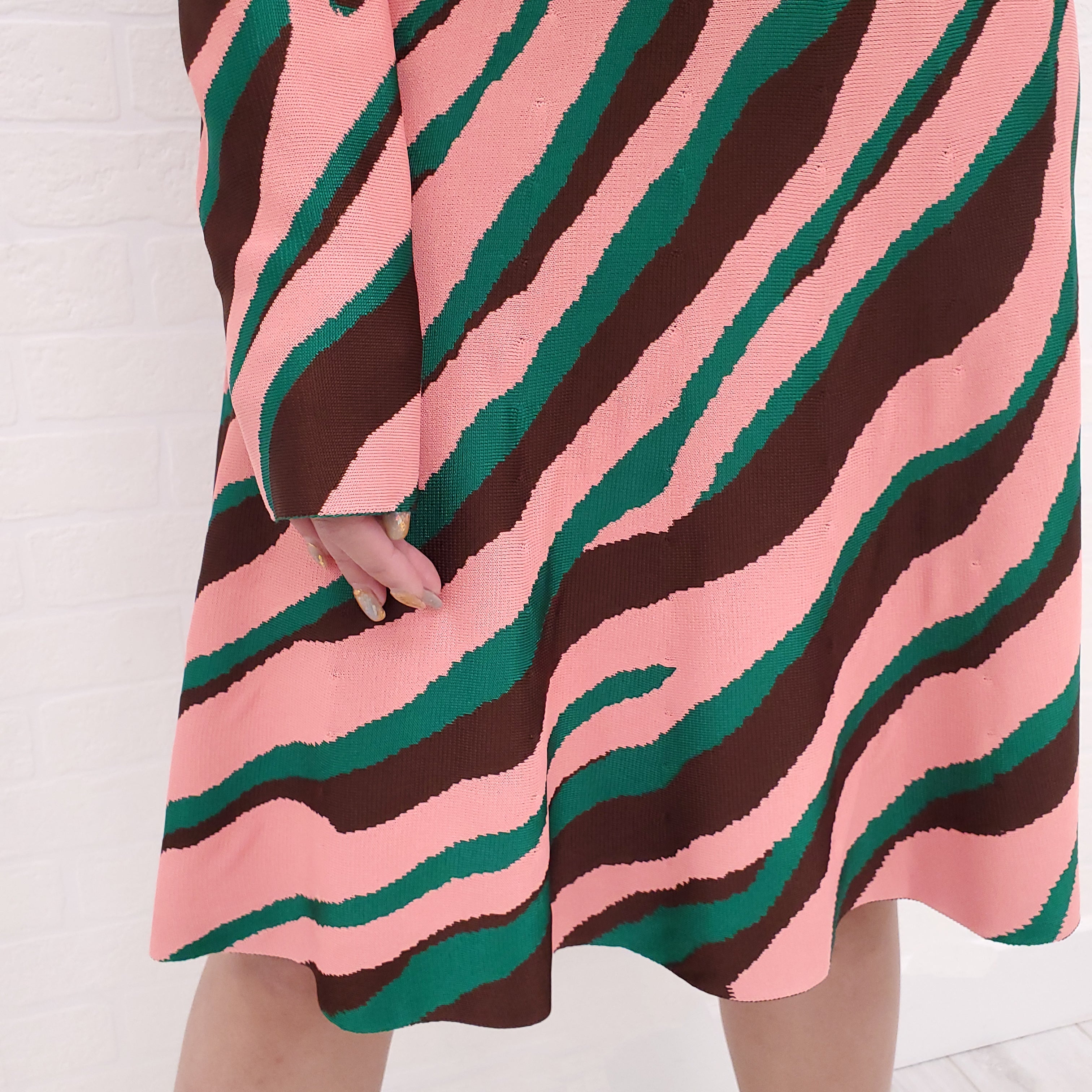 CHRISTIAN DIOR MULTI-COLOUR KNIT DRESS - SIZE 38