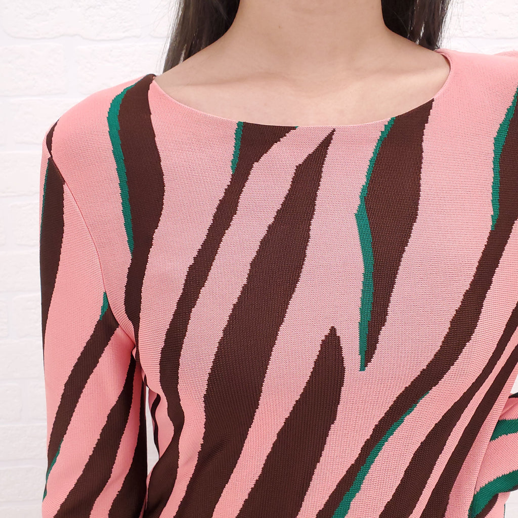 CHRISTIAN DIOR MULTI-COLOUR KNIT DRESS - SIZE 38