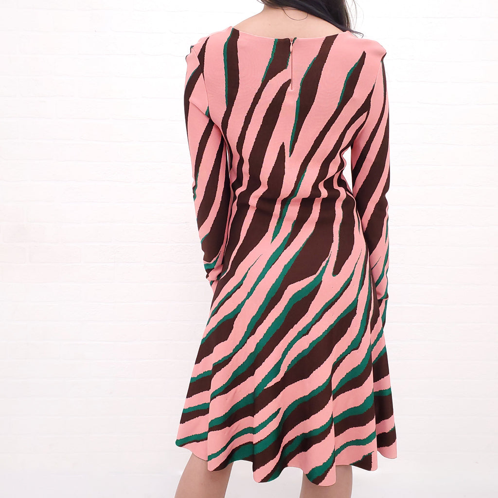 CHRISTIAN DIOR MULTI-COLOUR KNIT DRESS - SIZE 38