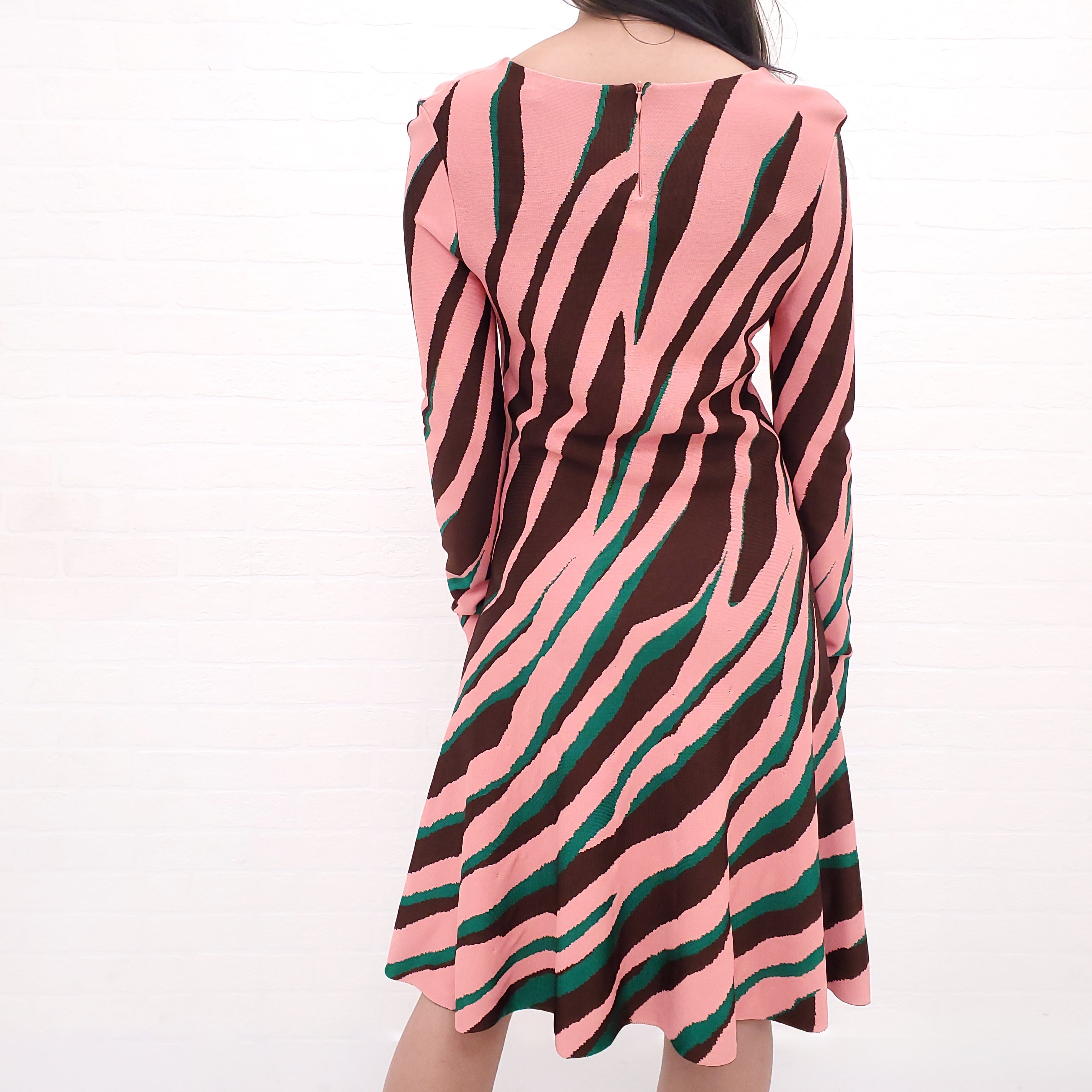 CHRISTIAN DIOR MULTI-COLOUR KNIT DRESS - SIZE 38