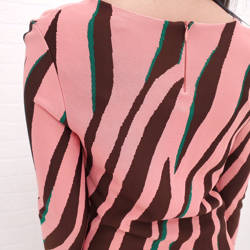 CHRISTIAN DIOR MULTI-COLOUR KNIT DRESS - SIZE 38