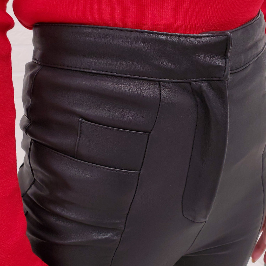 BALMAIN LEATHER PANTS - SIZE 34