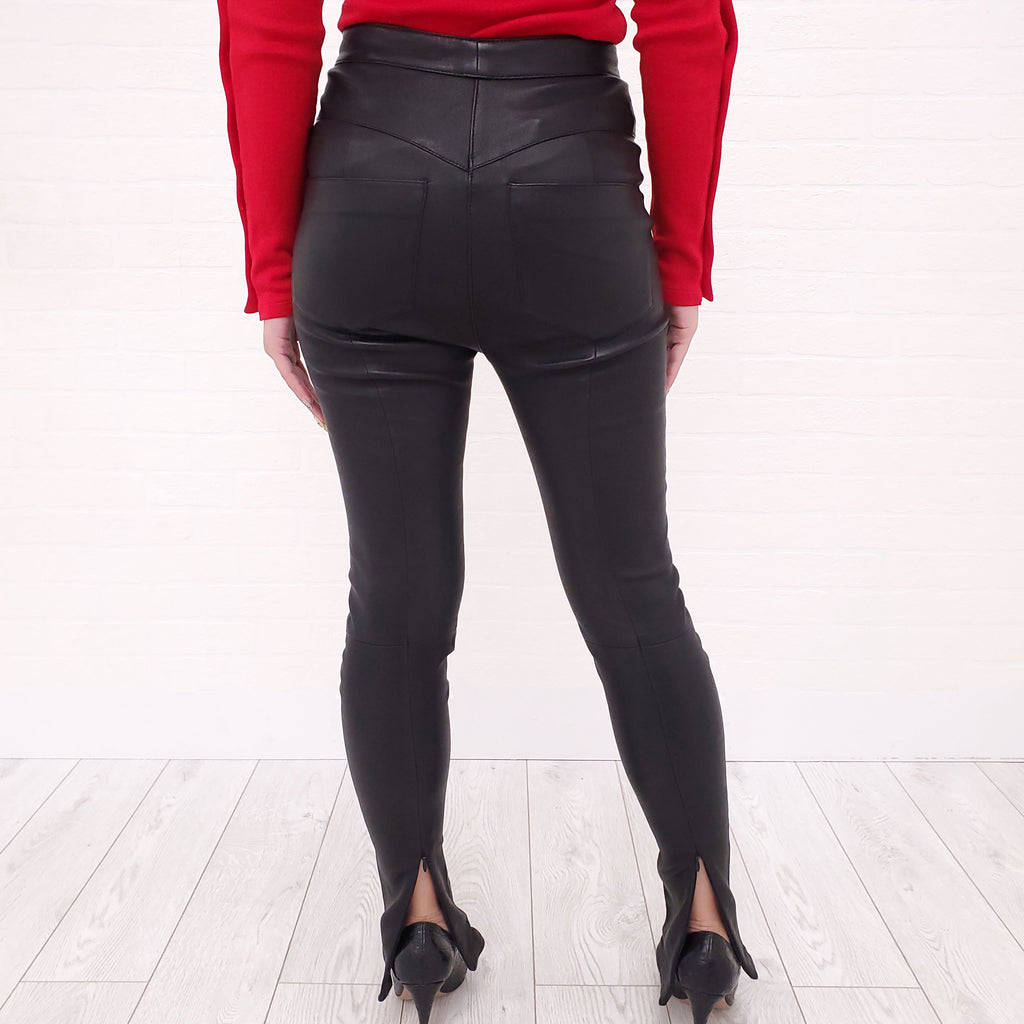 BALMAIN LEATHER PANTS - SIZE 34