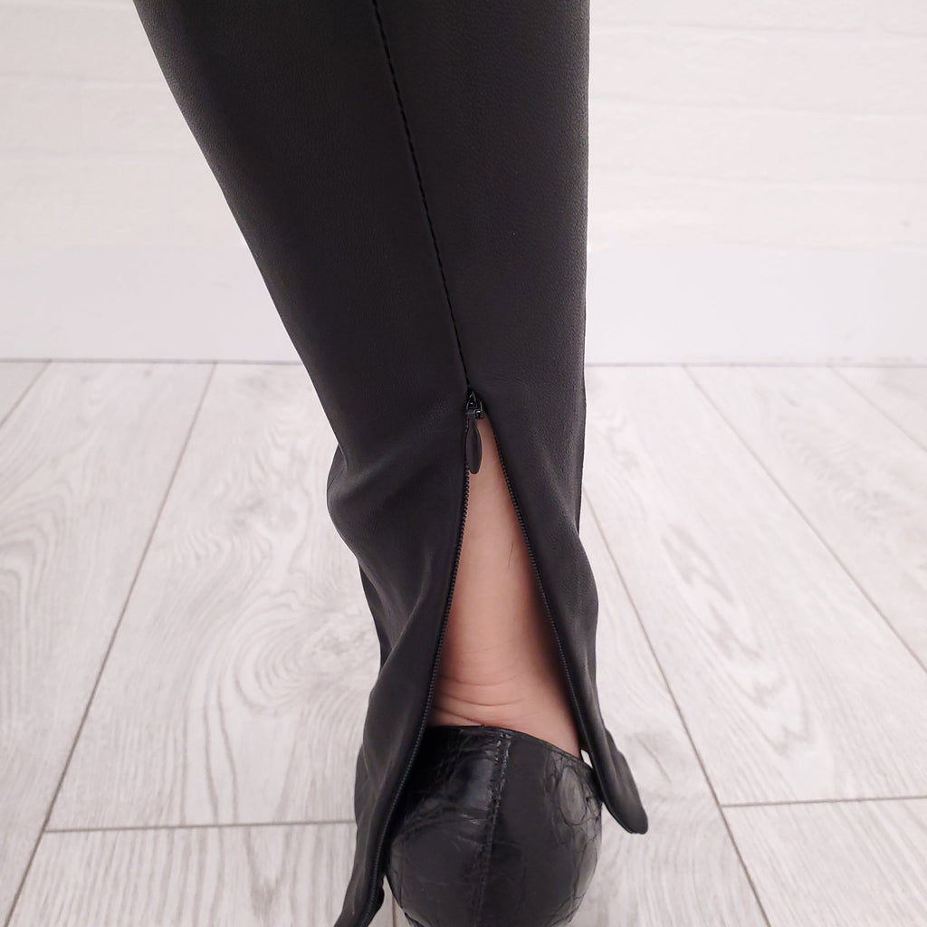 BALMAIN LEATHER PANTS - SIZE 34
