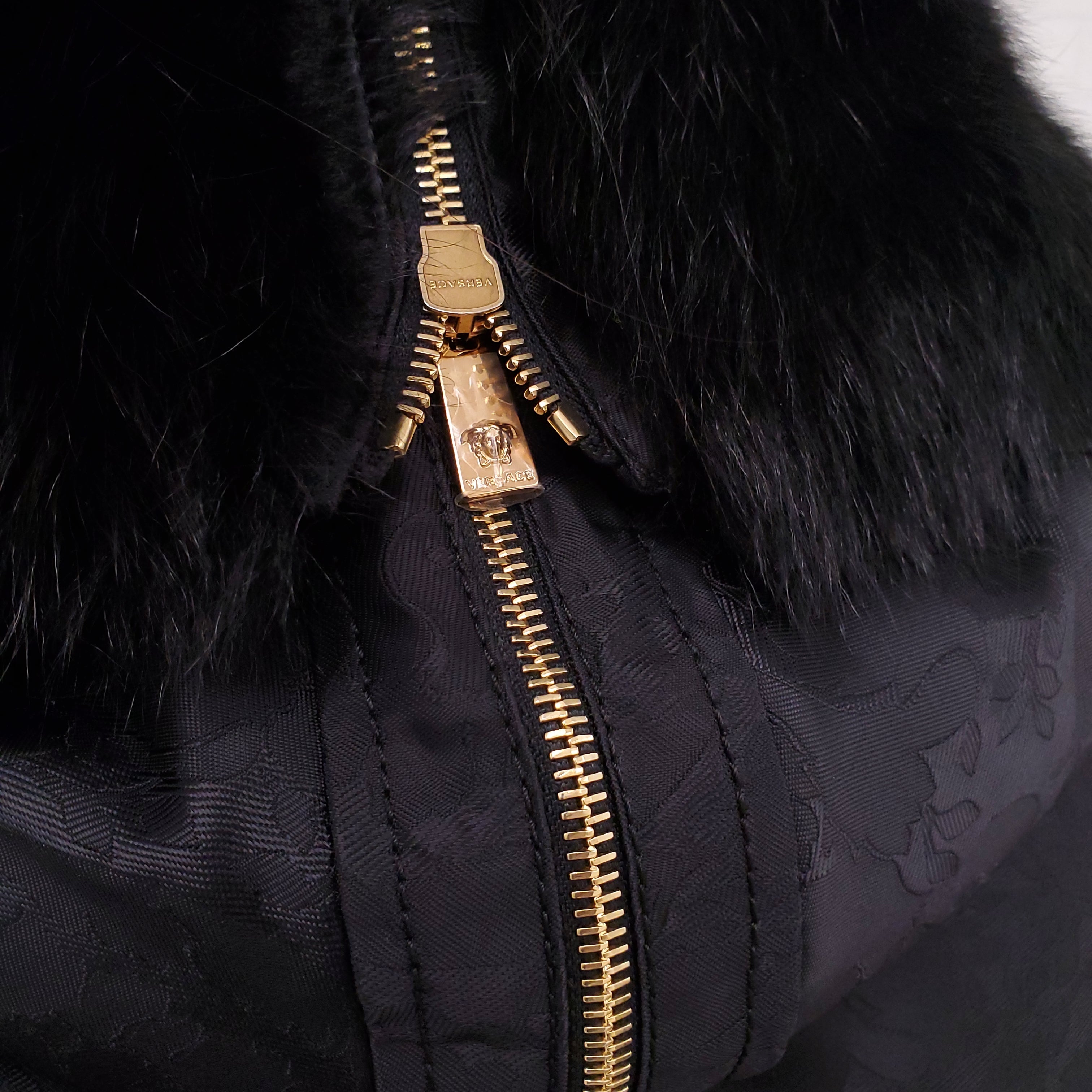 VERSACE BOMBER JACKET WITH LEOPARD INTERIOR - SIZE 48