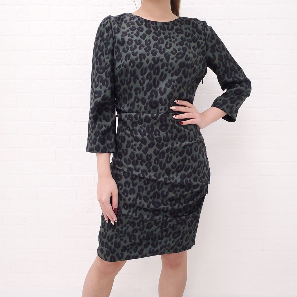LOUIS VUITTON LEOPARD GREEN DRESS - SIZE 36