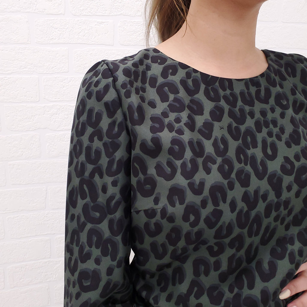 LOUIS VUITTON LEOPARD GREEN DRESS - SIZE 36