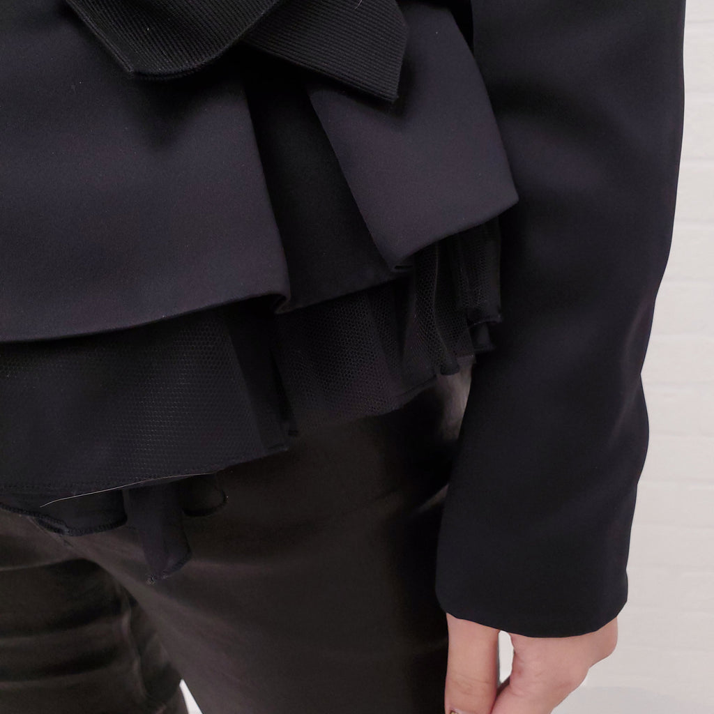 DOLCE & GABBANA BLACK JACKET WITH BOWS - SIZE 38