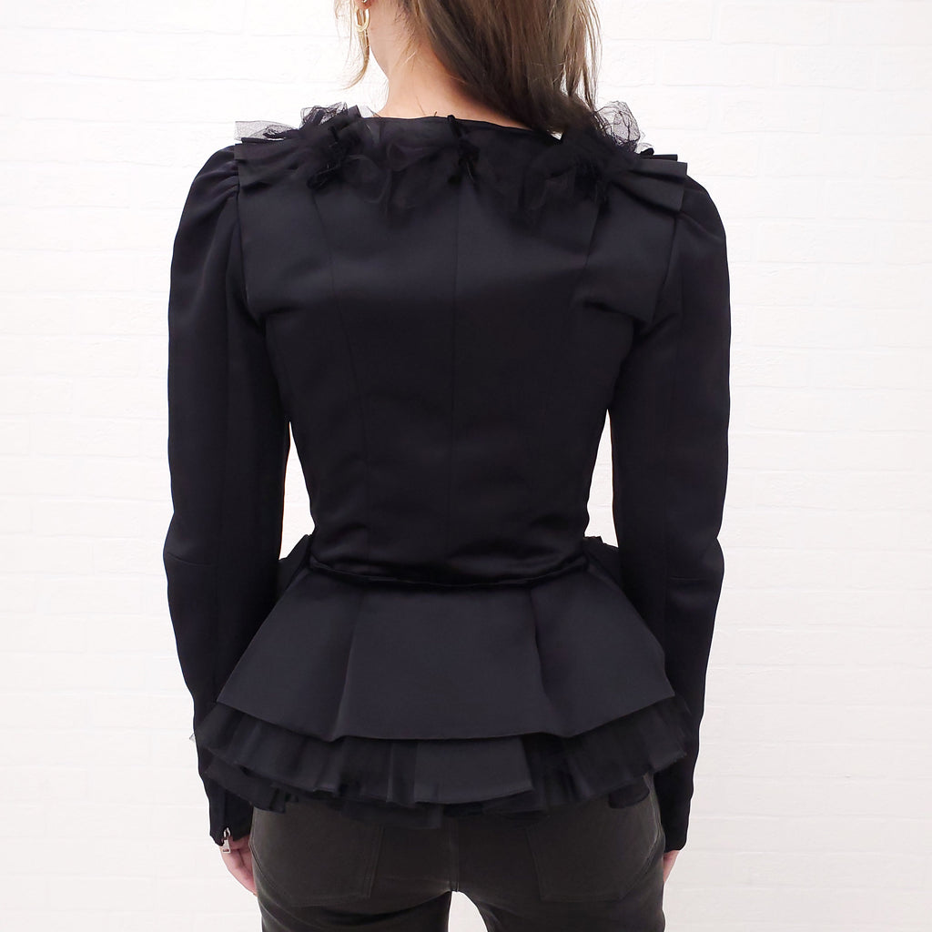 DOLCE & GABBANA BLACK JACKET WITH BOWS - SIZE 38