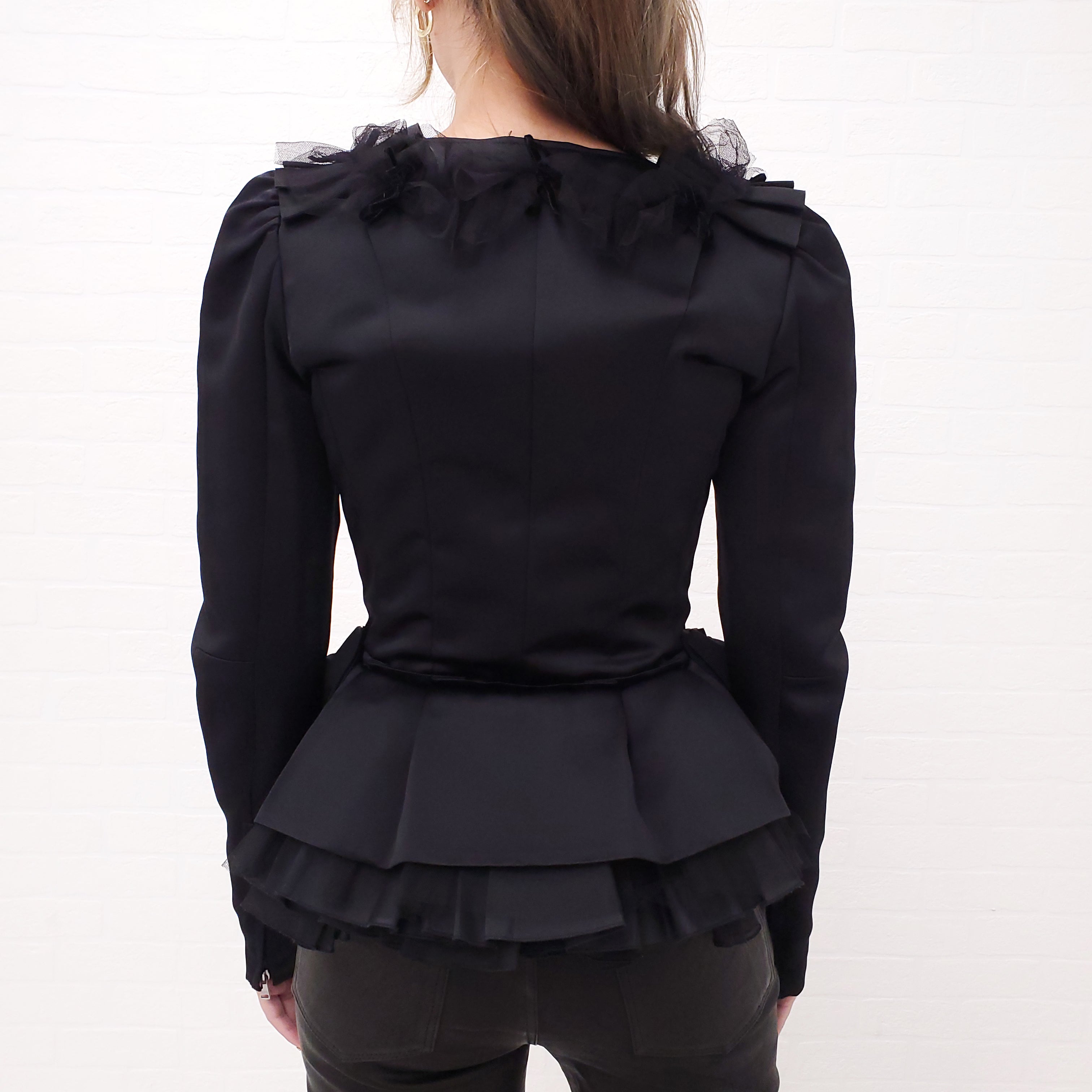 DOLCE & GABBANA BLACK JACKET WITH BOWS - SIZE 38