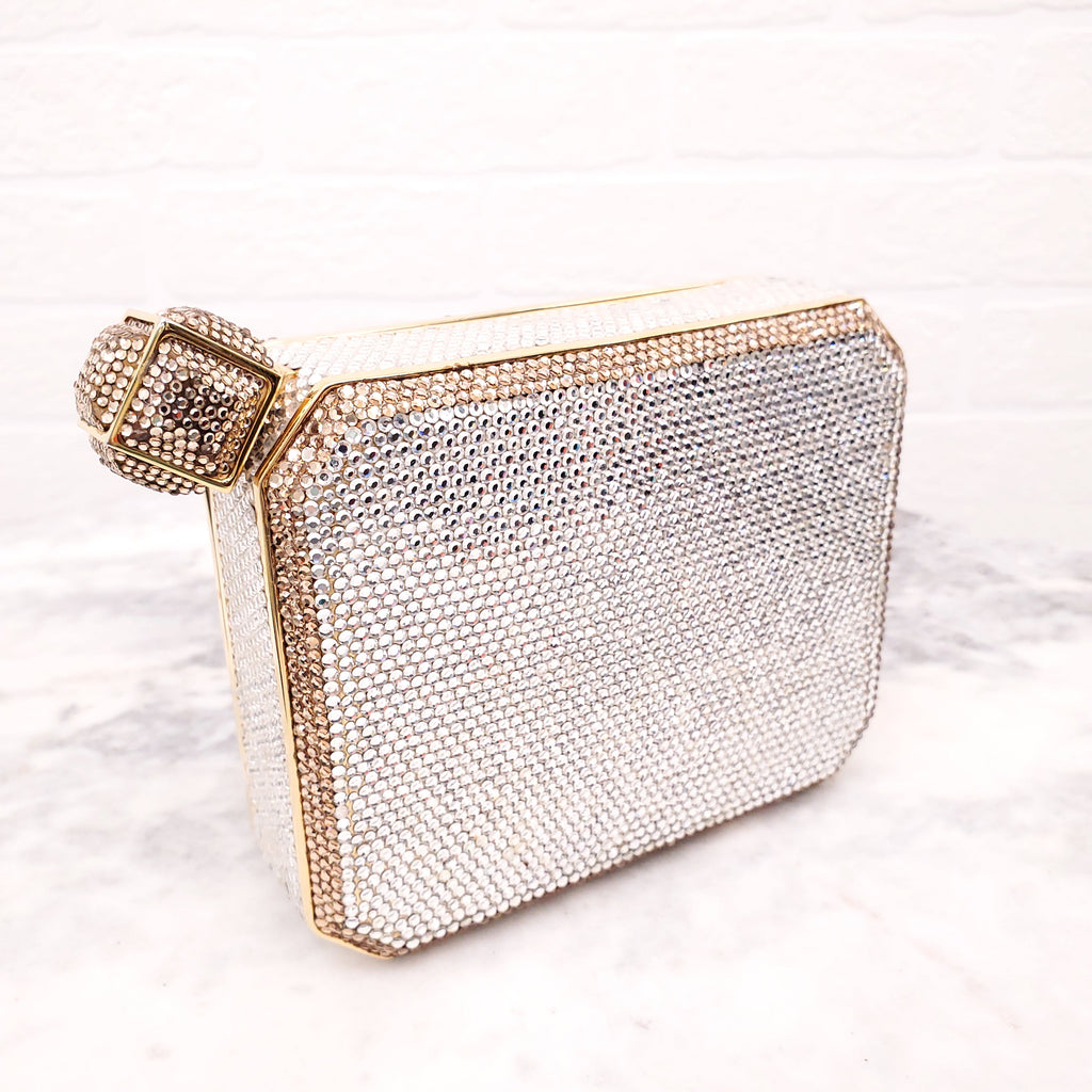 JUDITH LEIBER SWAROVSKI CRYSTAL FLASK CLUTCH