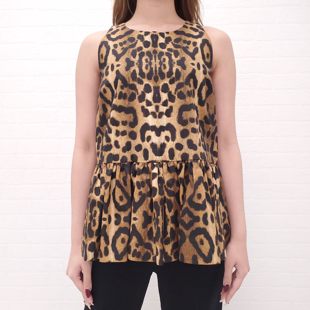 GIAMBTISTA VALLI LEOPARD TOP - SIZE 38