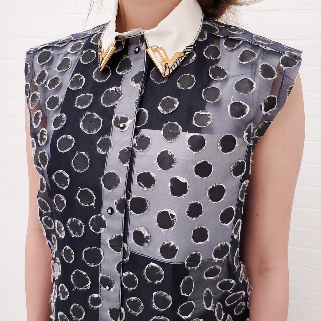 BALENCIAGA NICHOLAS GHESQUIERE 2011 RUNWAY BLOUSE - SIZE 38