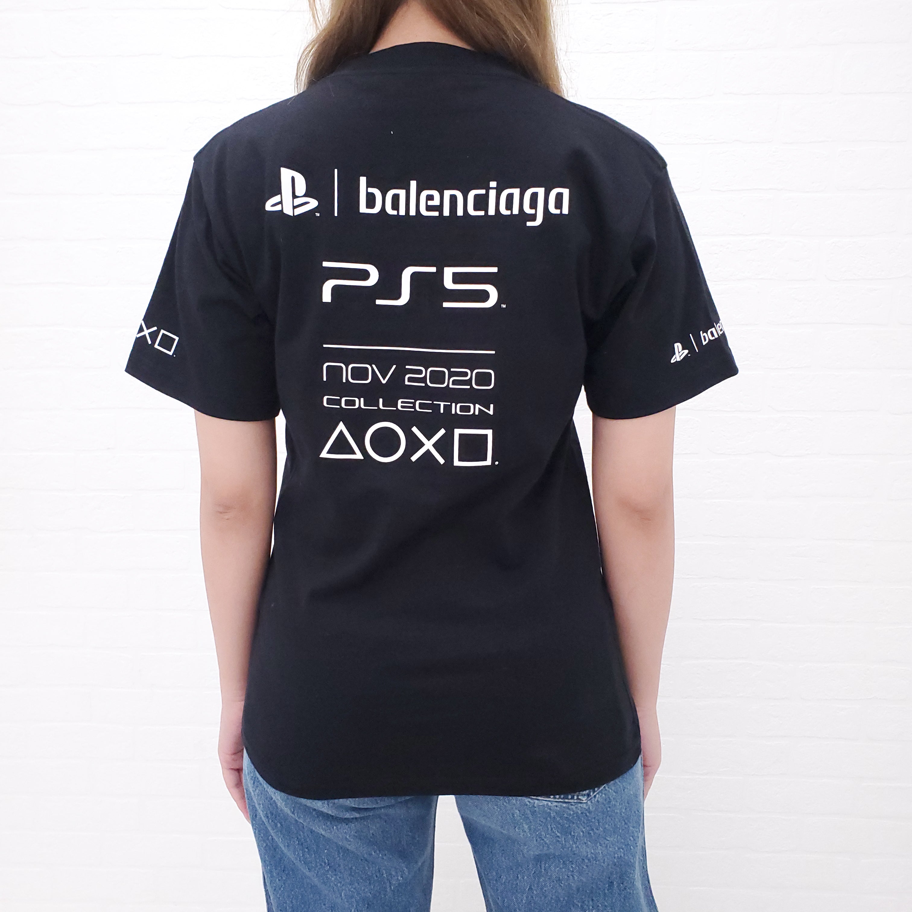BALENCIAGA 'PLAYSTATION' LOGO T-SHIRT - SIZE XS