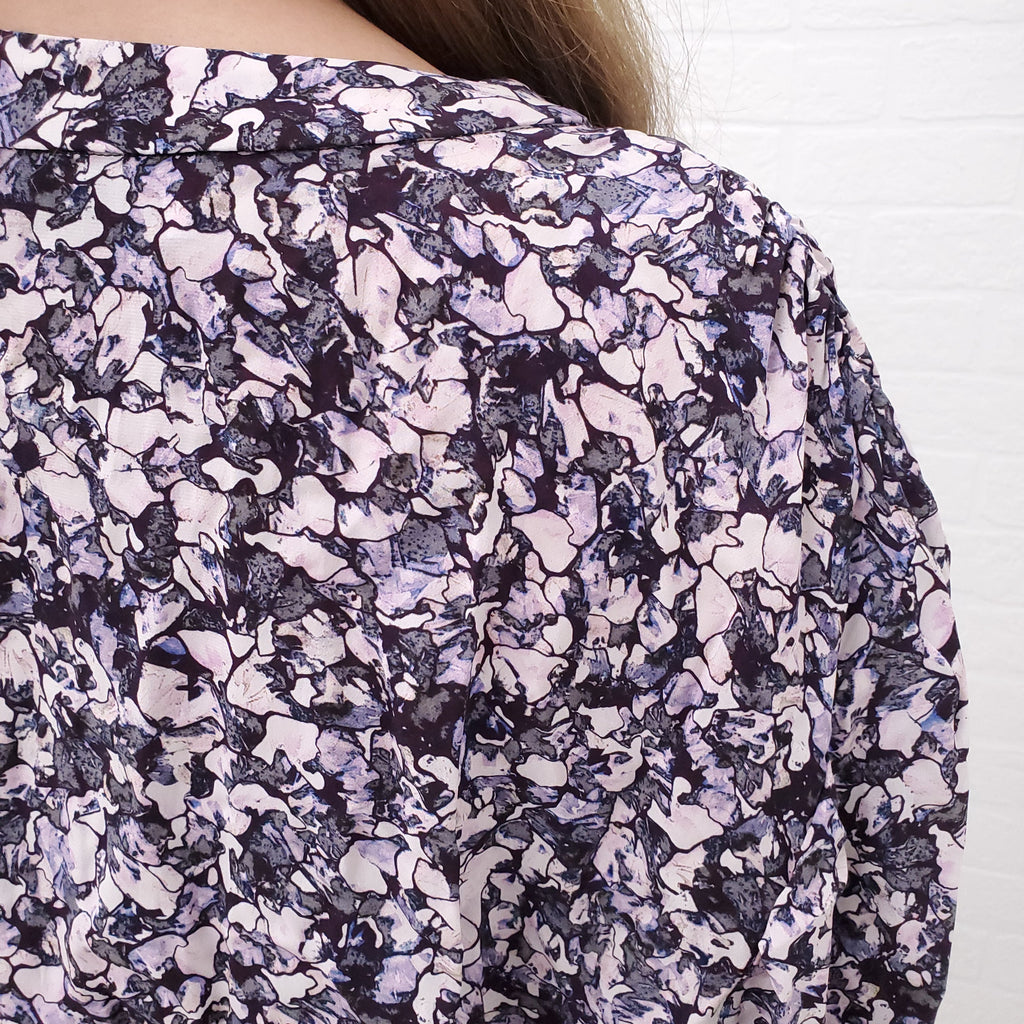 IRO PURPLE PATTERNED DRESS - SIZE 36